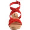 Minnetonka Womens Haley Wedge Sandal in Red (poppy) - Lyst