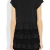 Miu Miu Lace and Silk Tiered Cotton Jersey Dress in Black - Lyst