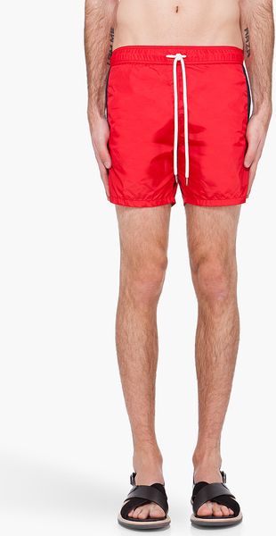  Red Racing Stripe Swim Shorts 