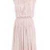 Vionnet Grecian Pleated Jersey Dress in Beige (nude) - Lyst