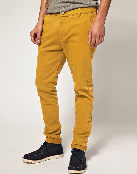 yellow chinos mens