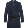 Carven Double Breasted Cotton Jersey Overcoat in Blue for Men - Lyst