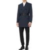 Carven Double Breasted Cotton Jersey Overcoat in Blue for Men - Lyst