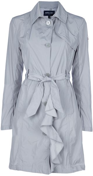 Emporio Armani Ruffle Trench - Lyst