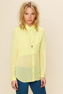 Free People Sheer Buttondown Tunic - Lyst