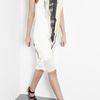 Helmut Lang Yellow Print Silk Open Back Dress in Gray (yellow) - Lyst