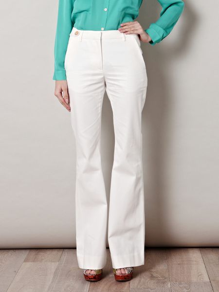 L'agence Flared Denim Trousers in Beige (denim) - Lyst