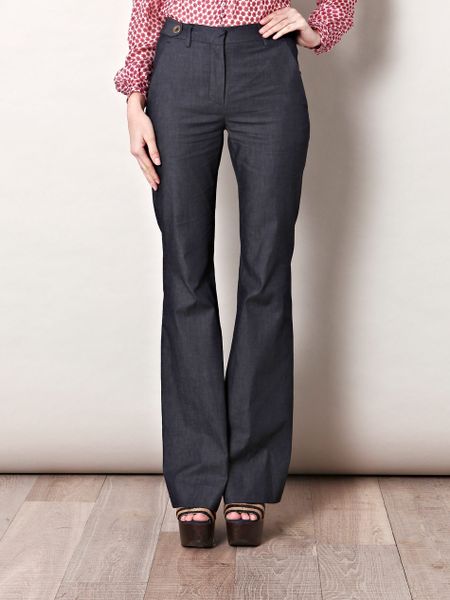 L'agence Flared Denim Trousers in Blue (denim) - Lyst