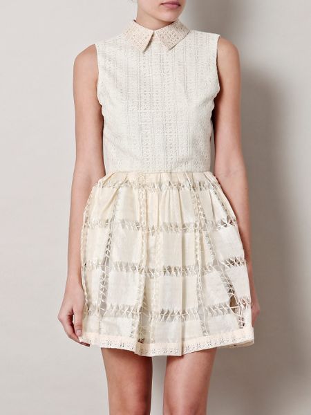 Opening Ceremony Crochet Lace Dress in Beige (cream) - Lyst