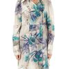 Patrizia Pepe Trench in Blue (blue flower habotai) - Lyst