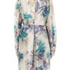 Patrizia Pepe Trench in Blue (blue flower habotai) - Lyst