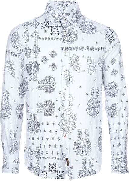 Ra-re Print Shirt in Gray for Men (white) - Lyst