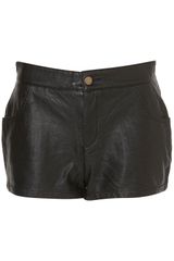 Topshop Faux Leather Hotpants