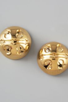 Tory Burch Golden Logo Stud Earrings - Lyst