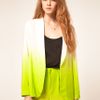 Asos Ombre Blazer in Yellow (ivorygreen) - Lyst