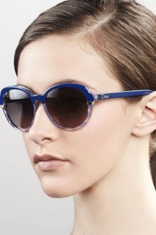 Dior Round Croisette Striped Sunglasses Blue Crystal - Lyst