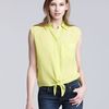 Equipment Tie Front Sleeveless Blouse in Yellow (lime punch) - Lyst