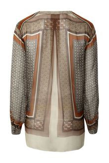 L'Agence Lagence Band Collar Blouse Gold Geo Print - Lyst