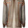 L'agence Lagence Band Collar Blouse Gold Geo Print in Multicolor (gold) - Lyst