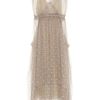 Lela Rose Polkadot Tulle Dress in Brown (taupe) - Lyst