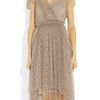 Lela Rose Polkadot Tulle Dress in Brown (taupe) - Lyst