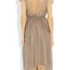 Lela Rose Polkadot Tulle Dress in Brown (taupe) - Lyst