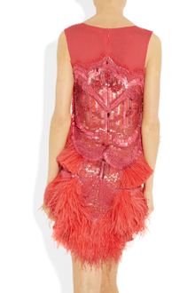 Matthew Williamson Feather and Beadembellished Silkchiffon Dress - Lyst