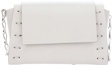 Paco Rabanne Metal and Leather Bag in White - Lyst
