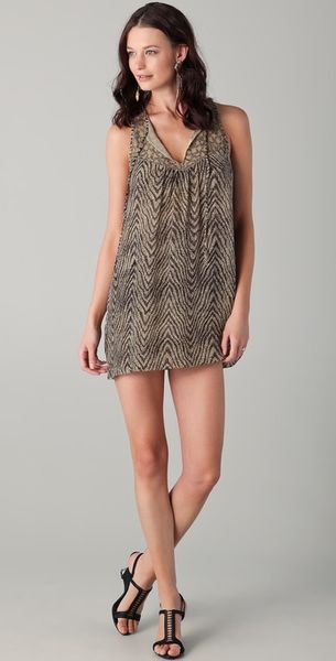 Parker Sequined Batik Tank Dress in Animal (black) - Lyst