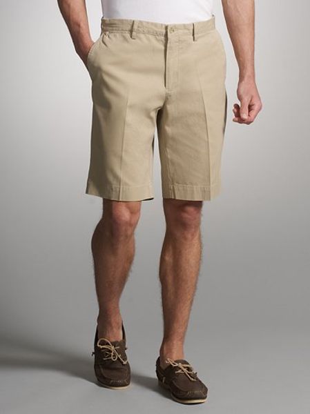 white polo khaki shorts