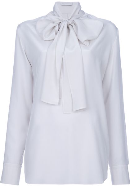 Stella Mccartney Pussy Bow Blouse in White (nude) - Lyst