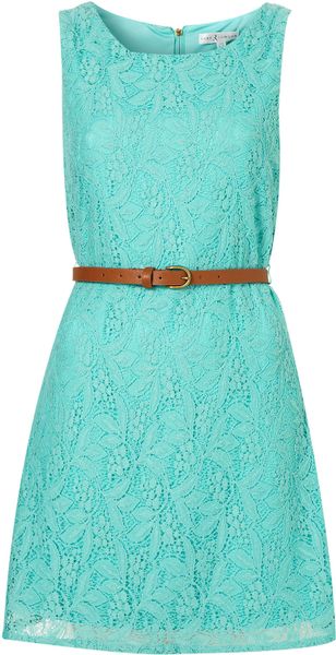 Topshop Belted Lace Dress By Rare - Lyst