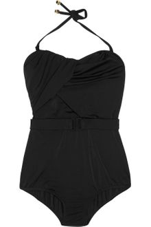 Zimmermann Belted Ruched Bandeau Swimsuit - Lyst