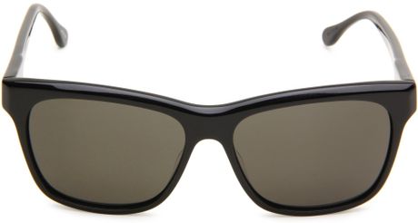 Elizabeth And James Park Rectangle Sunglasses in Black for Men (black frame/green lens) - Lyst