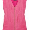 Giorgio Armani Ribbed Linen and Silkblend Top in Pink - Lyst