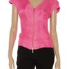 Giorgio Armani Ribbed Linen and Silkblend Top in Pink - Lyst
