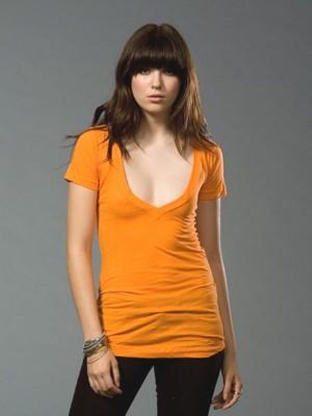 Lna Lna Deep V Tee Shirt in Yellow (poppy) - Lyst
