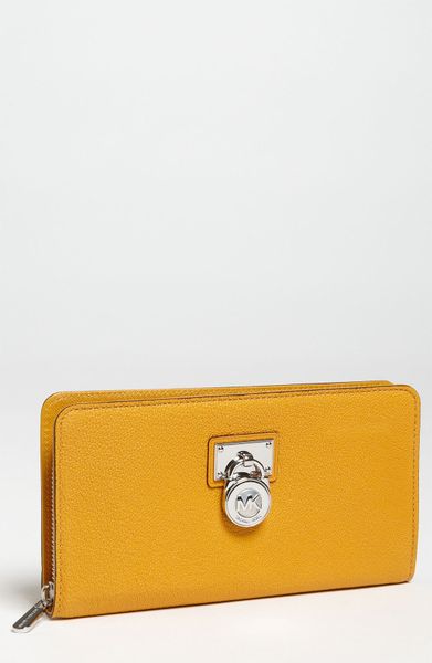 Michael Michael Kors Hamilton Zip Around Wallet in Yellow (marigold)