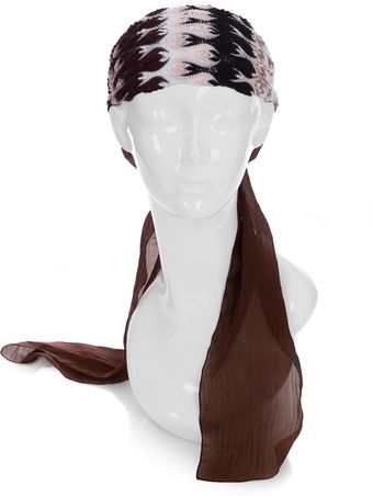 Flame Print Headband Chiffon Tie 