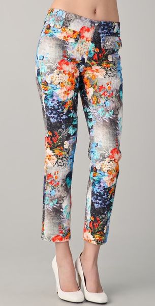 Peter Som Floral Tweed Trousers in Multicolor (multi) - Lyst