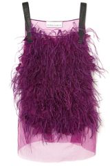 Prabal Gurung Embroidered Feather Tanke