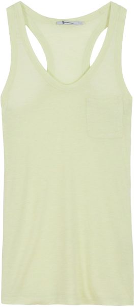 T By Alexander Wang Loose Fit Racerback Tank in Green - Lyst