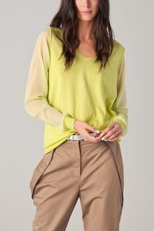 3.1 Phillip Lim Racer Back Sweater with Chiffon Sleeves - Lyst