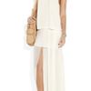 Acne Barika Tiered Sateen Maxi Dress in White - Lyst
