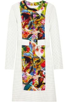 Altuzarra Coconut Printed Silkpaneled Perforated Leather Dress - Lyst