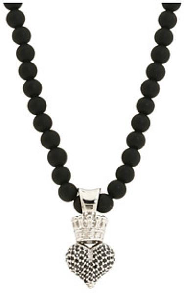 King Baby Studio Onyx Crowned Heart in White (c) - Lyst