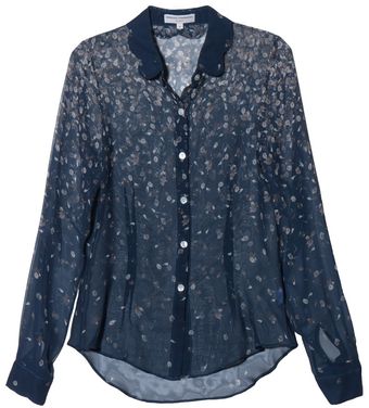  Scalloped Collar Blouse in Navy 