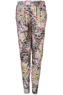 Topshop Smugde Print Jersey Tapered Trousers - Lyst