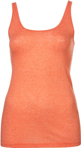 Topshop Basic Scoop Neck Vest in Orange (sherbert orange) - Lyst