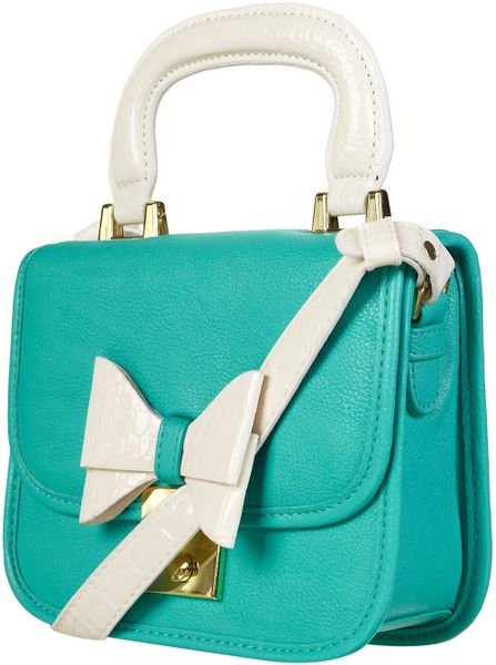 Topshop Turquoise Lady Bow Bag in Green (turquoise) - Lyst